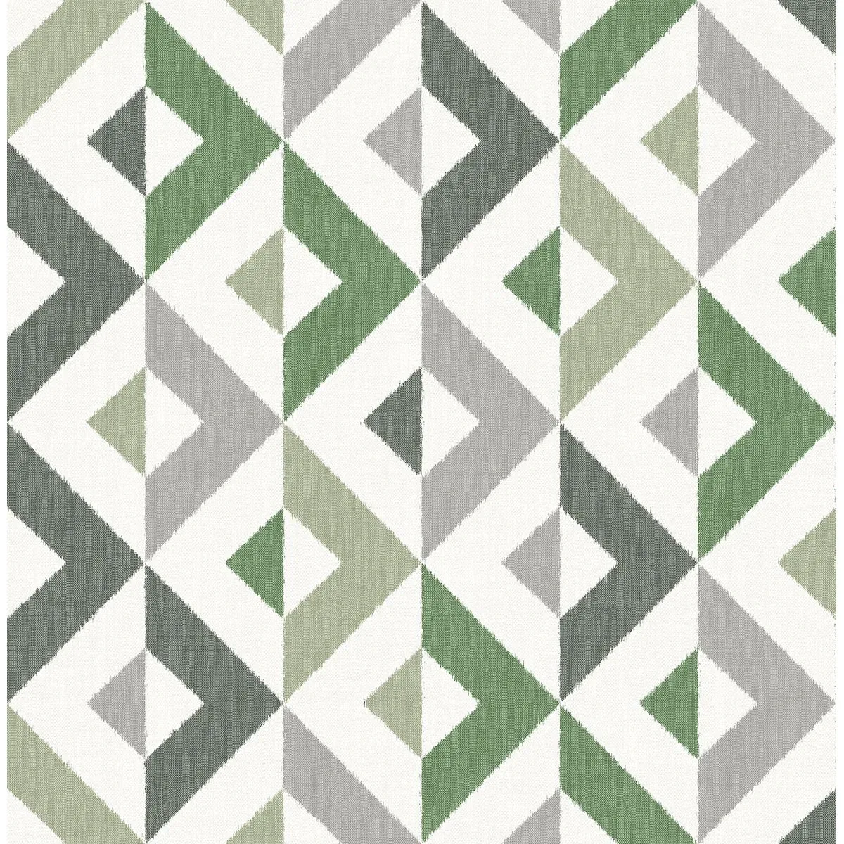 2902-25543 | Seesaw Green Geometric Faux Linen Wallpaper