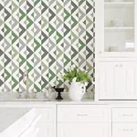 A-Street Prints Seesaw Green Geometric Faux Linen Wallpaper | Wallpaper Twins A-Street Prints Seesaw Green Geometric Faux Linen Wallpaper - SKU 2902-25543