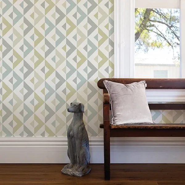 A-Street Prints Seesaw Grey Geometric Faux Linen Wallpaper - SKU 2902-25544