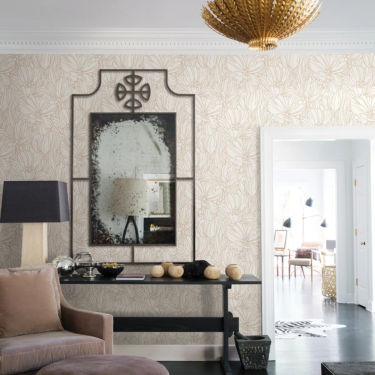 A-Street Prints Selwyn Copper Floral Wallpaper - SKU 2970-87358