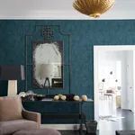 A-Street Prints Selwyn Flock Dark Blue Floral Wallpaper - SKU 2970-87356
