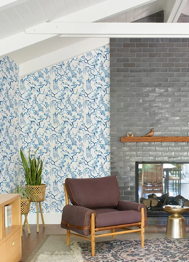 A-Street Prints Serena Blue Chinoiserie Wallpaper - SKU 4120-26810