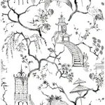 A-Street Prints Serena Charcoal Chinoiserie Wallpaper - SKU 4120-26809