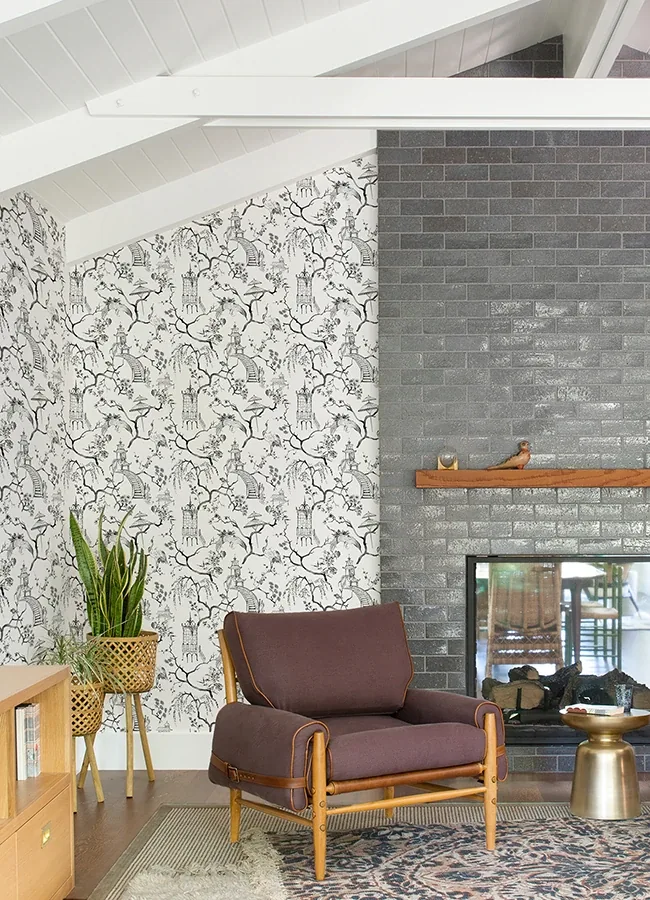 A-Street Prints Serena Charcoal Chinoiserie Wallpaper - SKU 4120-26809