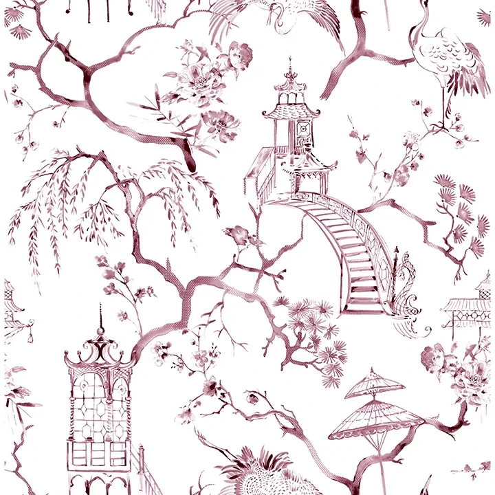 4120-26806 | Serena Plum Chinoiserie Wallpaper