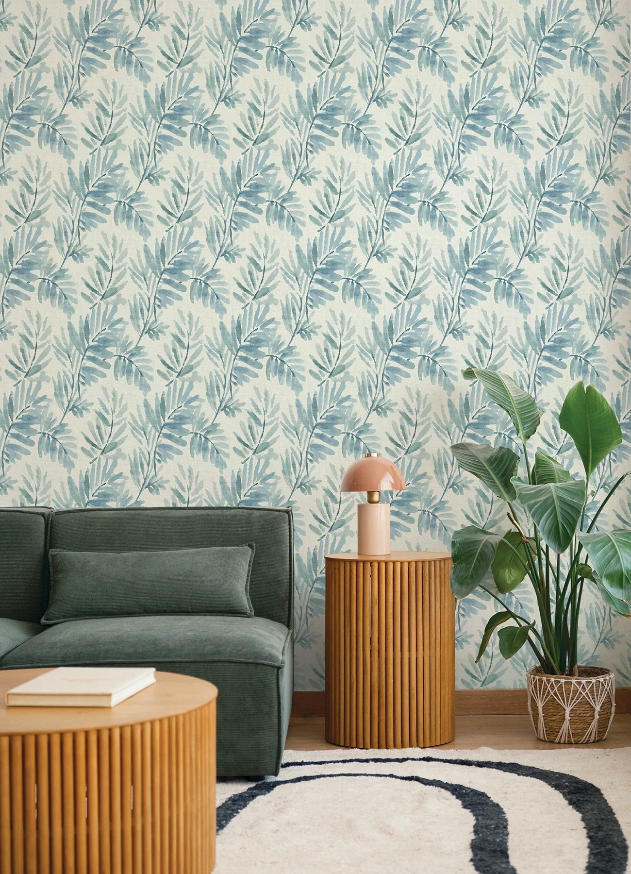 A-Street Prints Serenade Blue Ferns Wallpaper - SKU 4177-27743
