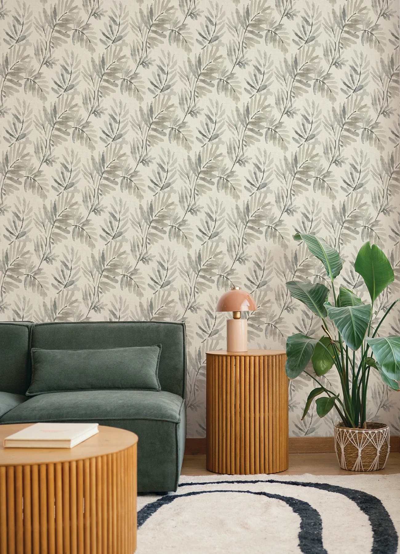 A-Street Prints Serenade Grey Ferns Wallpaper - SKU 4177-27741