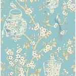 A-Street Prints Serenity Turquoise Lanterns Wallpaper | Wallpaper Twins A-Street Prints Serenity Turquoise Lanterns Wallpaper - SKU 2702-22759