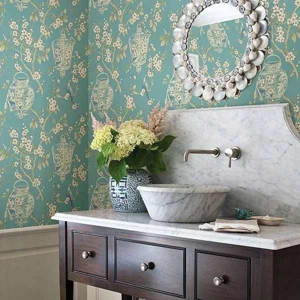 A-Street Prints Serenity Turquoise Lanterns Wallpaper | Wallpaper Twins A-Street Prints Serenity Turquoise Lanterns Wallpaper - SKU 2702-22759