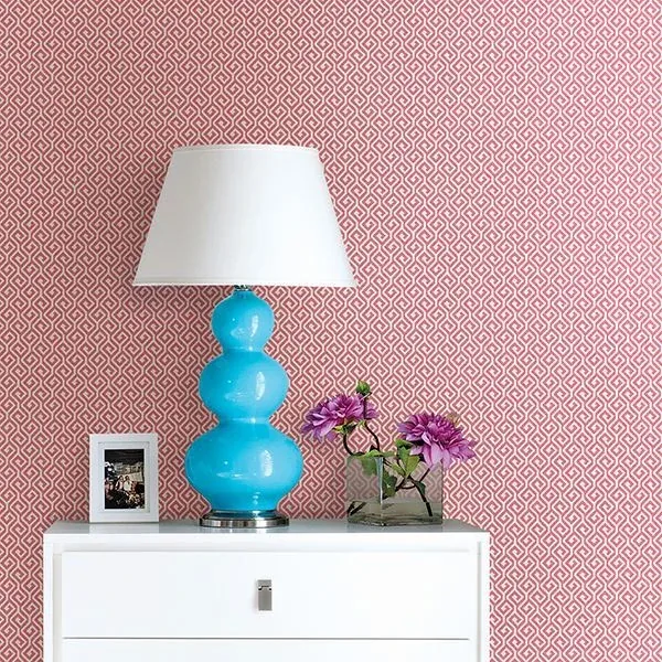 A-Street Prints Sete Coral Greek Key Wallpaper - SKU 2744-24100