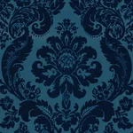 A-Street Prints Shadow Blue Flocked Damask Wallpaper - SKU 2763-87310