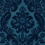 A-Street Prints Shadow Blue Flocked Damask Wallpaper - SKU 4147-87310