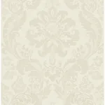 A-Street Prints Shadow Cream Flocked Damask Wallpaper - SKU 4147-87390