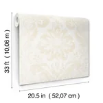 A-Street Prints Shadow Cream Flocked Damask Wallpaper - SKU 4147-87390