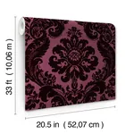 A-Street Prints Shadow Merlot Flocked Damask Wallpaper - SKU 4147-87315