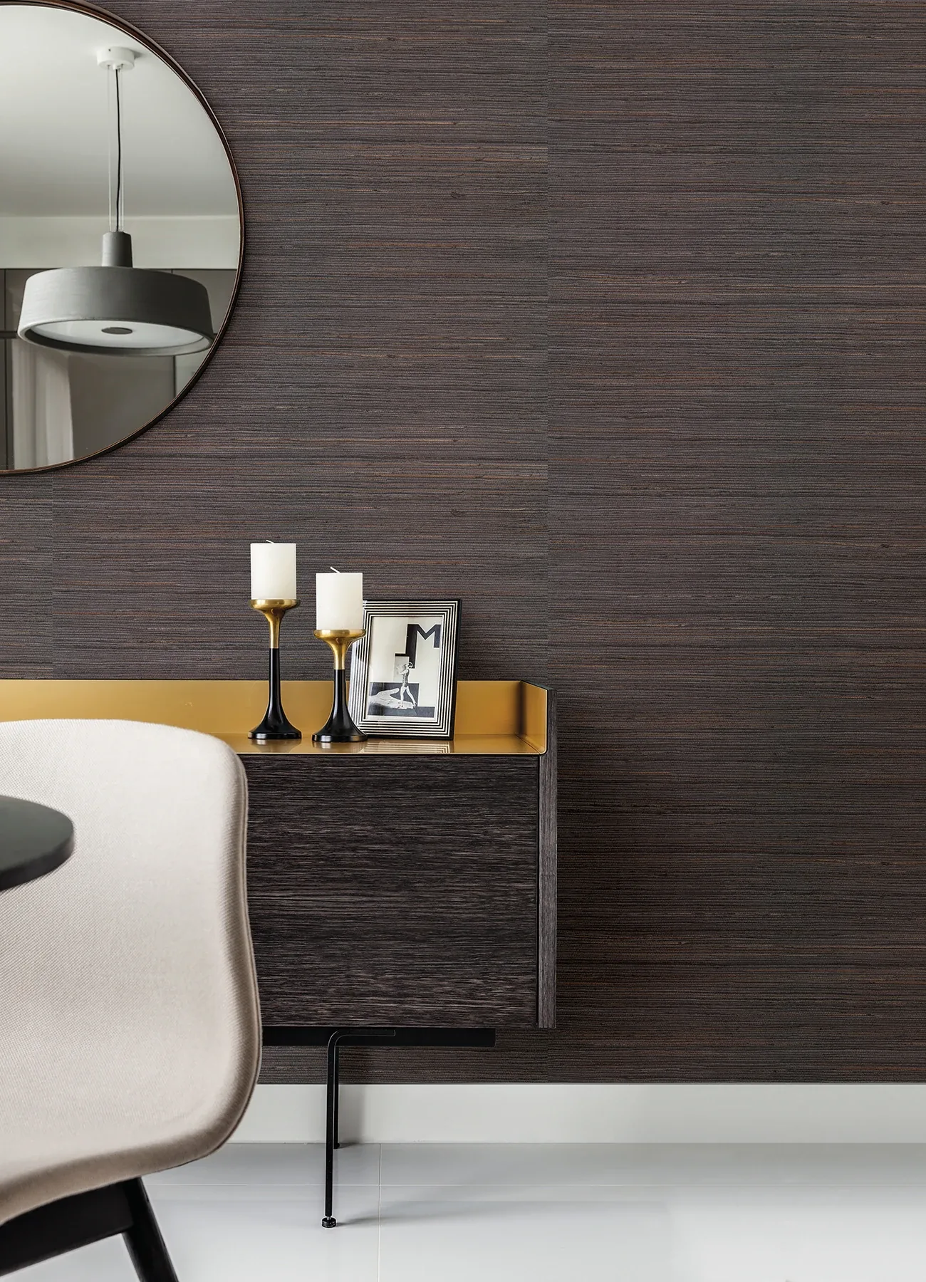 A-Street Prints Shandong Charcoal Grasscloth Wallpaper - SKU 2923-80081