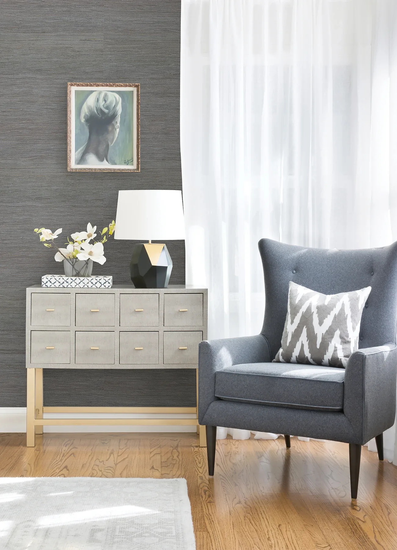 A-Street Prints Shandong Slate Grasscloth Wallpaper - SKU 2923-80085