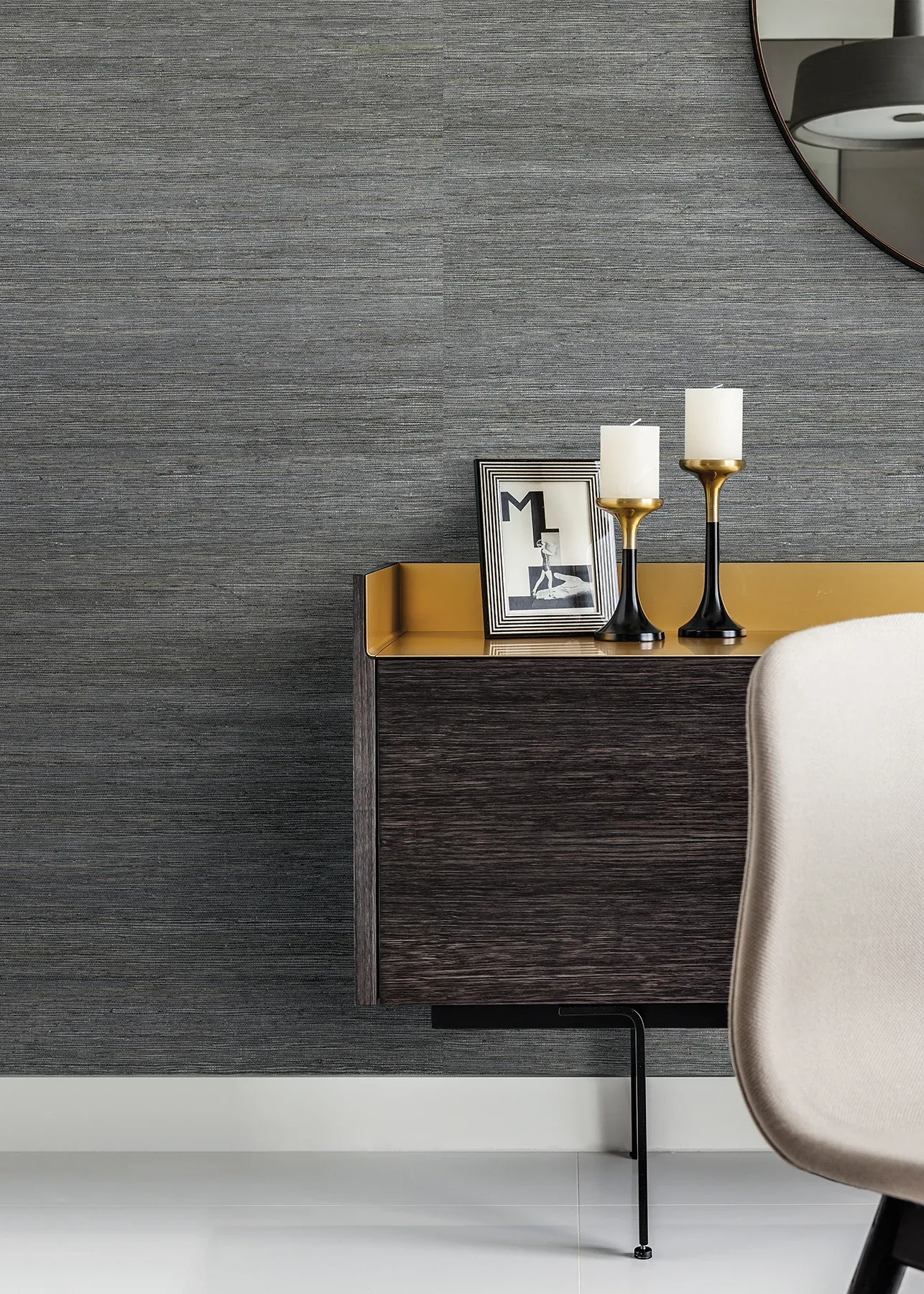 A-Street Prints Shandong Slate Grasscloth Wallpaper - SKU 2923-80085