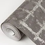A-Street Prints Shea Charcoal Distressed Geometric Wallpaper - SKU 2964-87349
