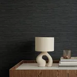 A-Street Prints Sheehan Black Faux Grasscloth Wallpaper - SKU 4141-27166