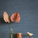 A-Street Prints Sheehan Denim Faux Grasscloth Wallpaper | Wallpaper Twins A-Street Prints Sheehan Denim Faux Grasscloth Wallpaper - SKU 4141-27165
