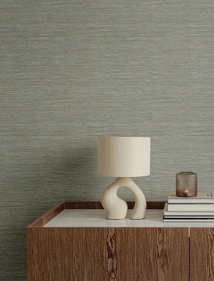 A-Street Prints Sheehan Grey Faux Grasscloth Wallpaper - SKU 4141-27171