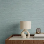 A-Street Prints Sheehan Light Blue Faux Grasscloth Wallpaper - SKU 4141-27162