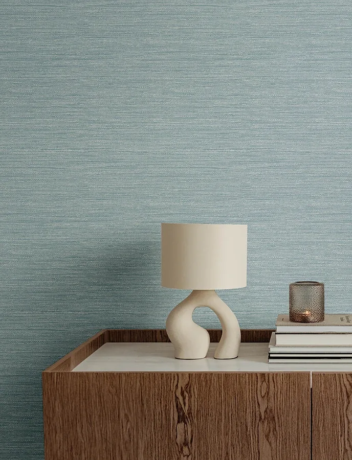A-Street Prints Sheehan Light Blue Faux Grasscloth Wallpaper - SKU 4141-27162