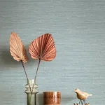 A-Street Prints Sheehan Light Blue Faux Grasscloth Wallpaper - SKU 4141-27162