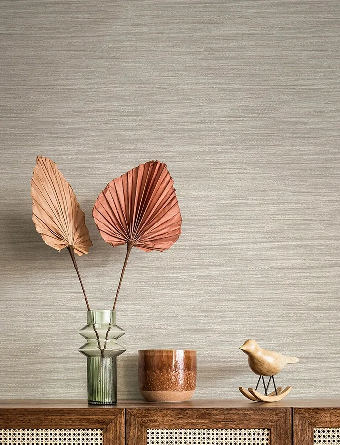 A-Street Prints Sheehan Neutral Faux Grasscloth Wallpaper - SKU 4141-27164