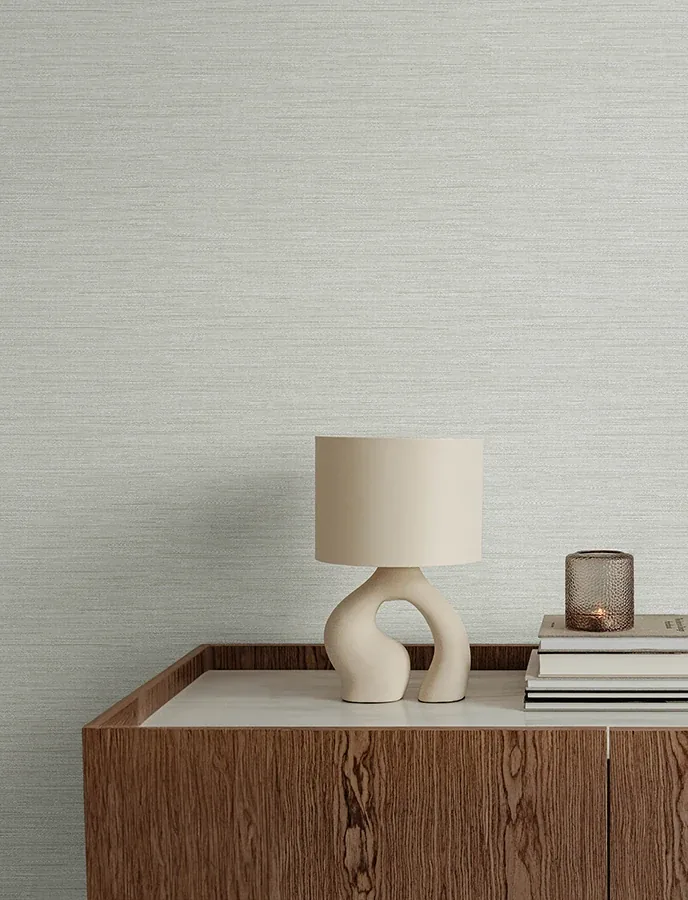 A-Street Prints Sheehan Pearl Faux Grasscloth Wallpaper - SKU 4141-27163