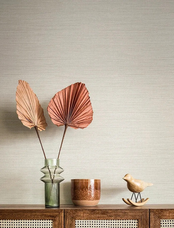 A-Street Prints Sheehan Pearl Faux Grasscloth Wallpaper - SKU 4141-27163