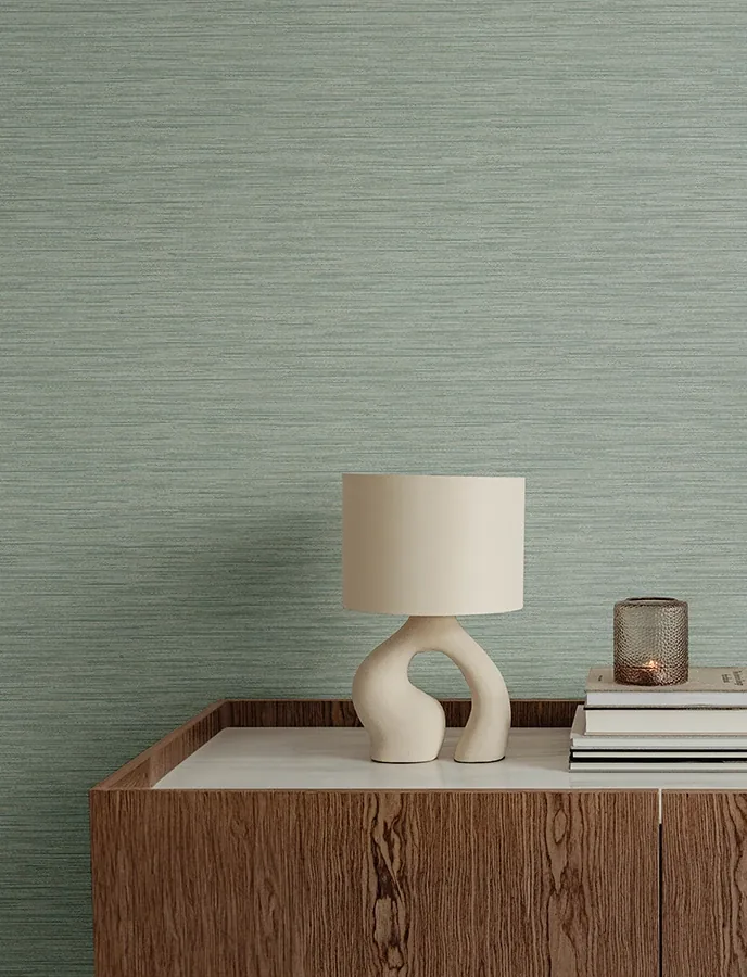 A-Street Prints Sheehan Sea Green Faux Grasscloth Wallpaper - SKU 4141-27169