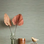 A-Street Prints Sheehan Sea Green Faux Grasscloth Wallpaper - SKU 4141-27169