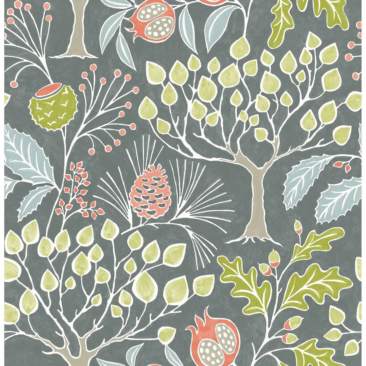 2903-25831 | Shiloh Grey Botanical Wallpaper