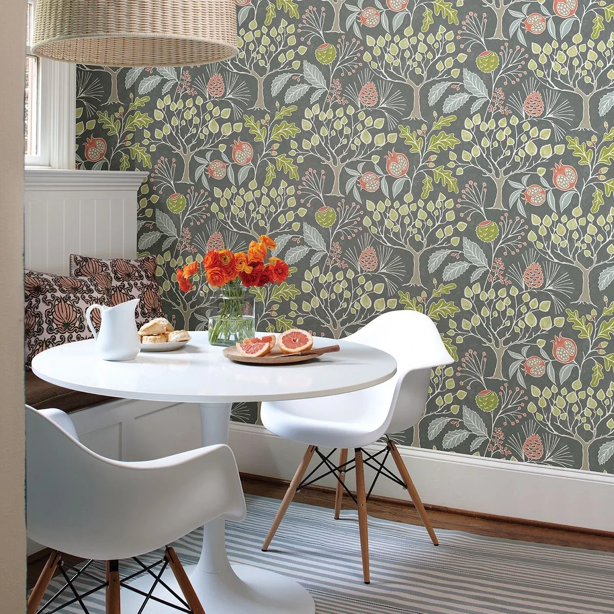 A-Street Prints Shiloh Grey Botanical Wallpaper - SKU 2903-25831