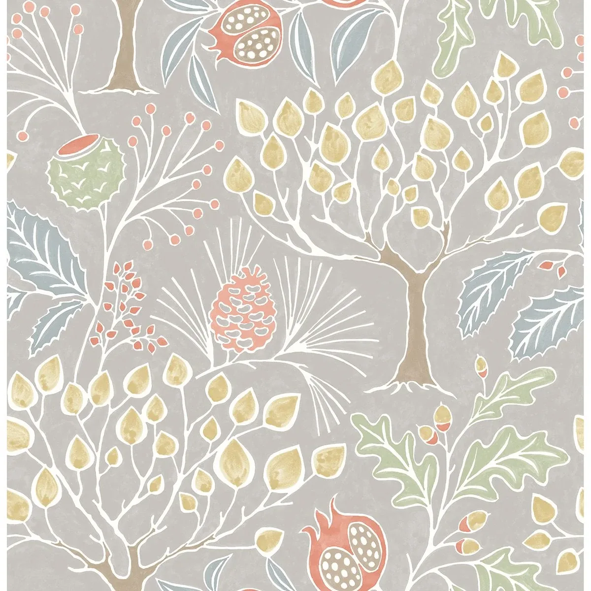 2903-25829 | Shiloh Light Grey Botanical Wallpaper