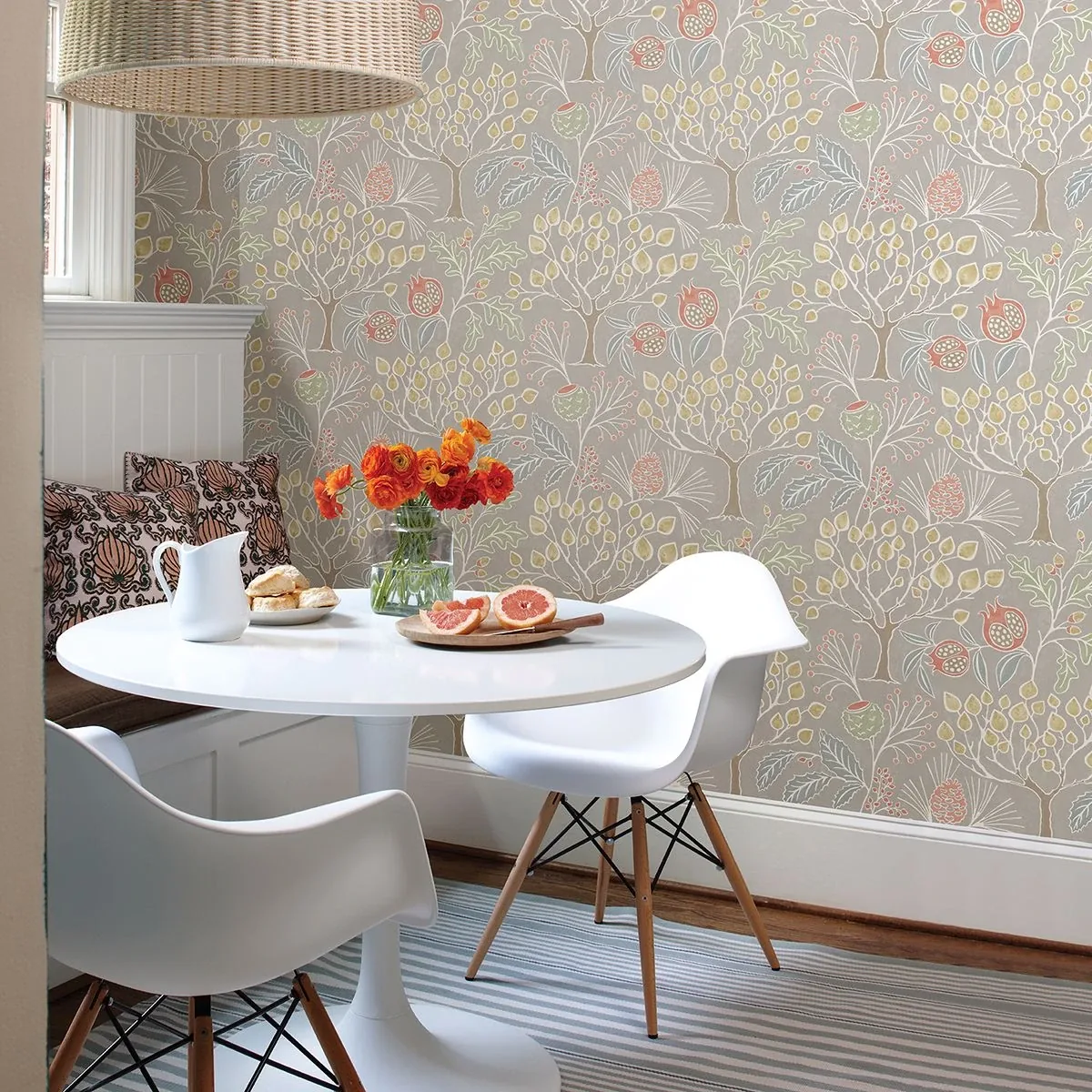 A-Street Prints Shiloh Light Grey Botanical Wallpaper - SKU 2903-25829