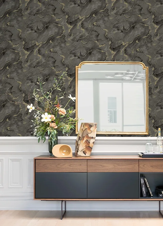 A-Street Prints Silenus Charcoal Marbled Wallpaper - SKU 4105-86602