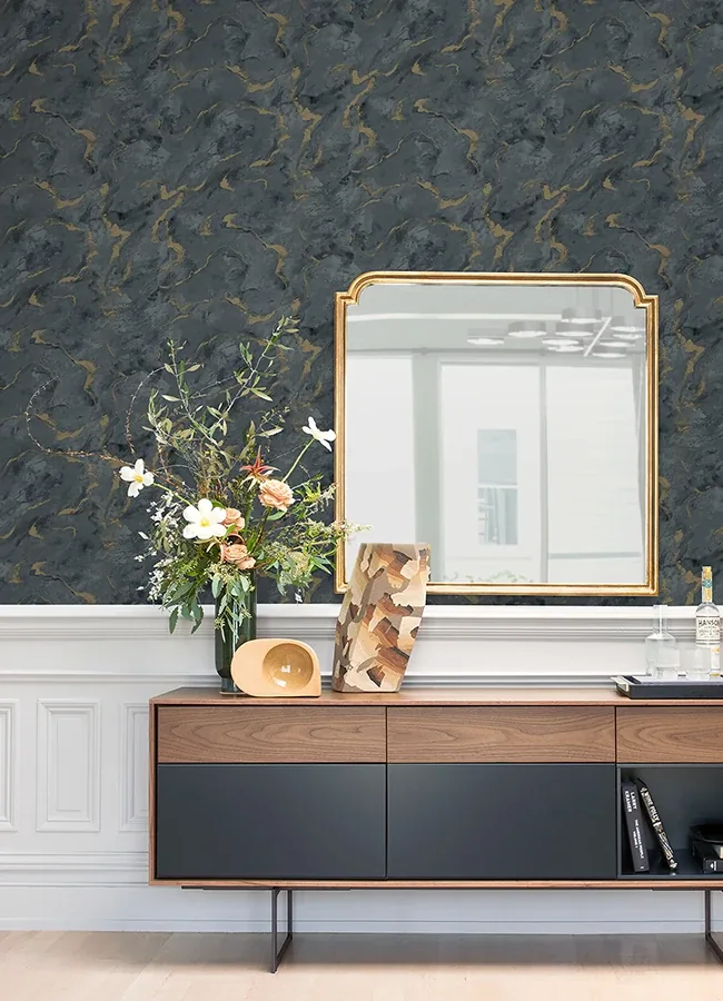 A-Street Prints Silenus Denim Marbled Wallpaper - SKU 4105-86603
