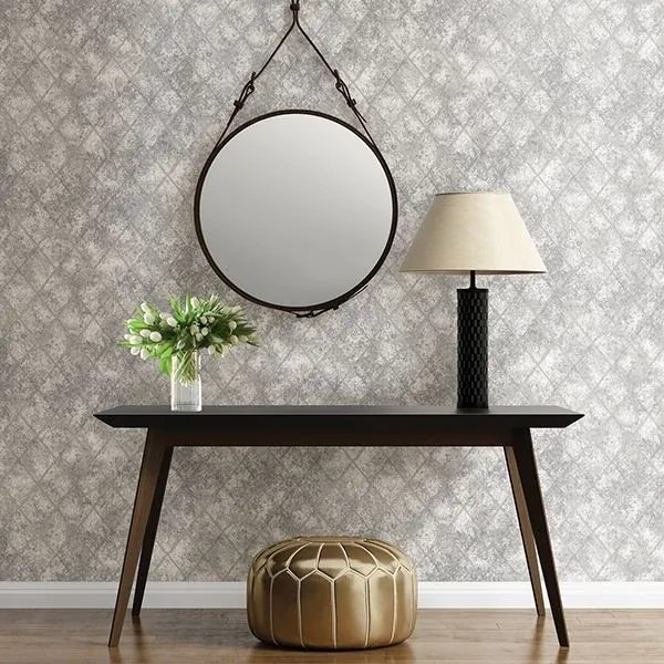 A-Street Prints Silver Mercury Glass Wallpaper - SKU 2701-22326