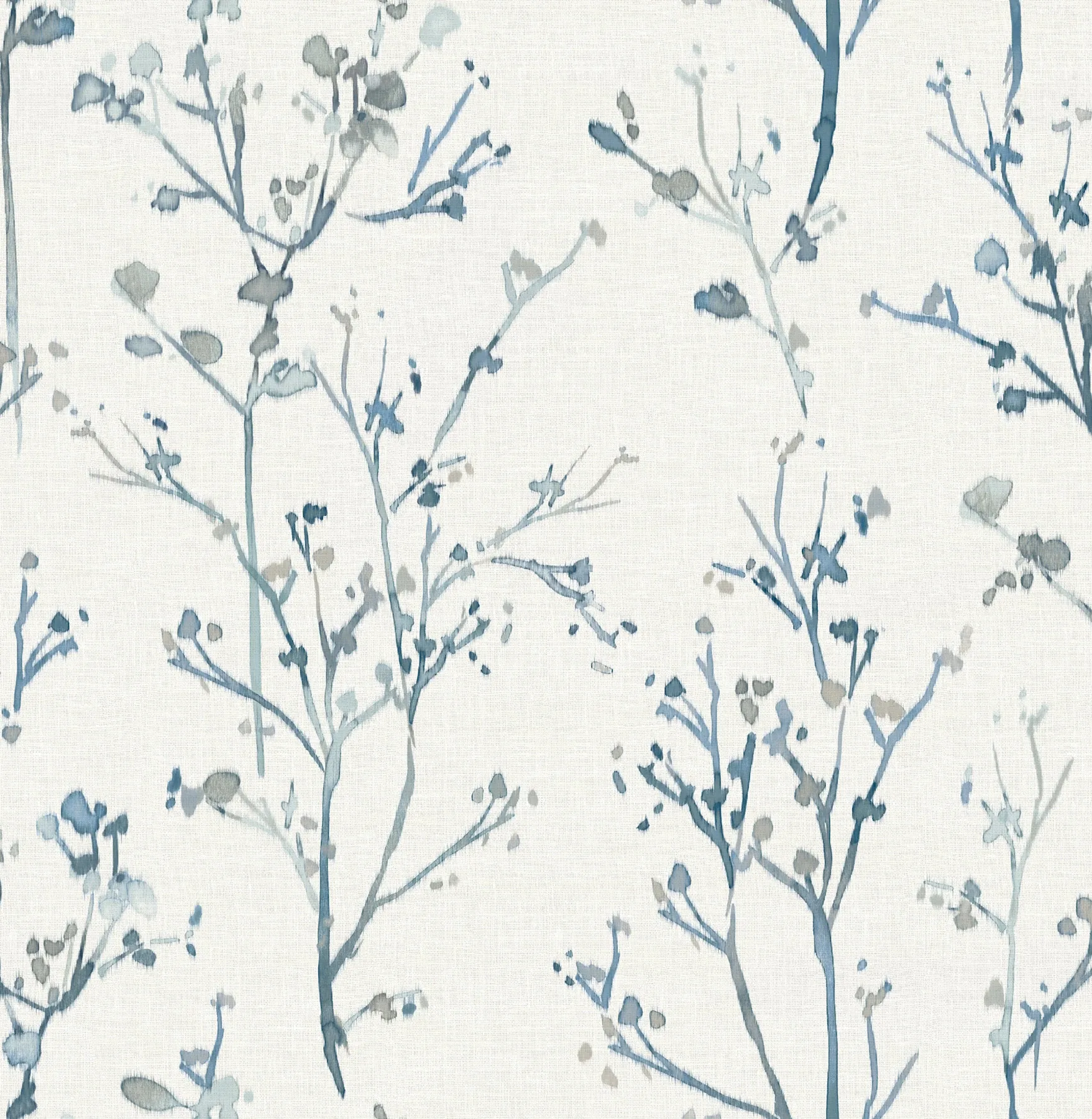 A-Street Prints Silverling Blue Budding Branches Wallpaper - SKU 4177-27721