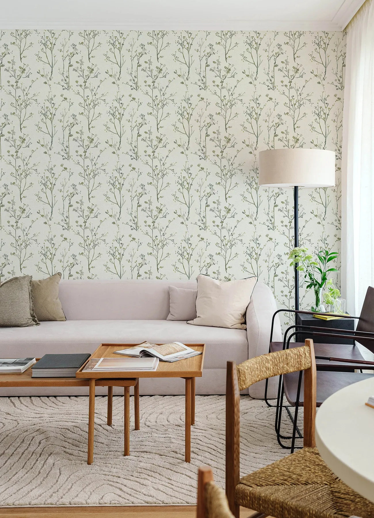 A-Street Prints Silverling Moss Budding Branches Wallpaper - SKU 4177-27719