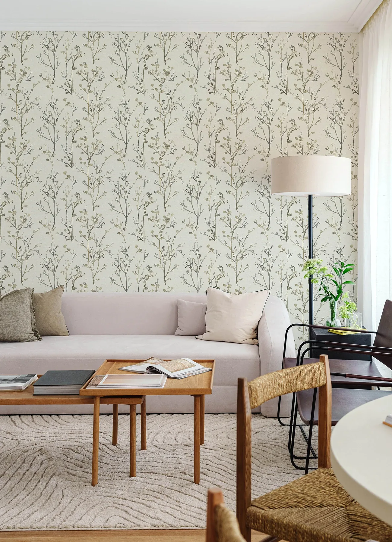 A-Street Prints Silverling Neutral Budding Branches Wallpaper - SKU 4177-27720