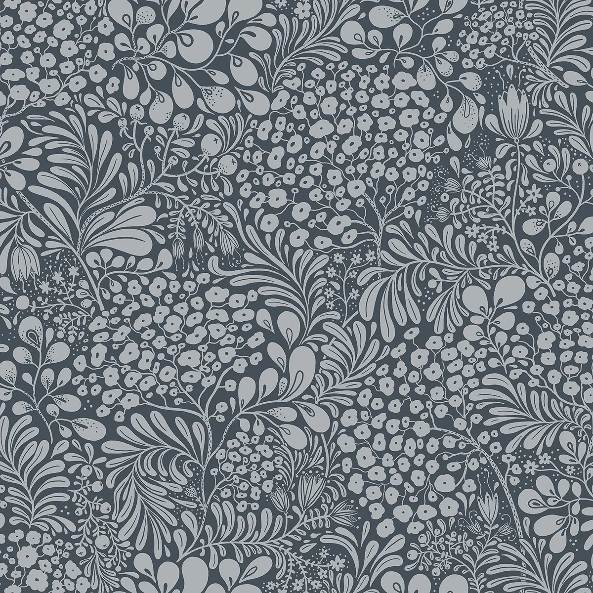 2932-65129 | Siv Dark Blue Botanical Wallpaper