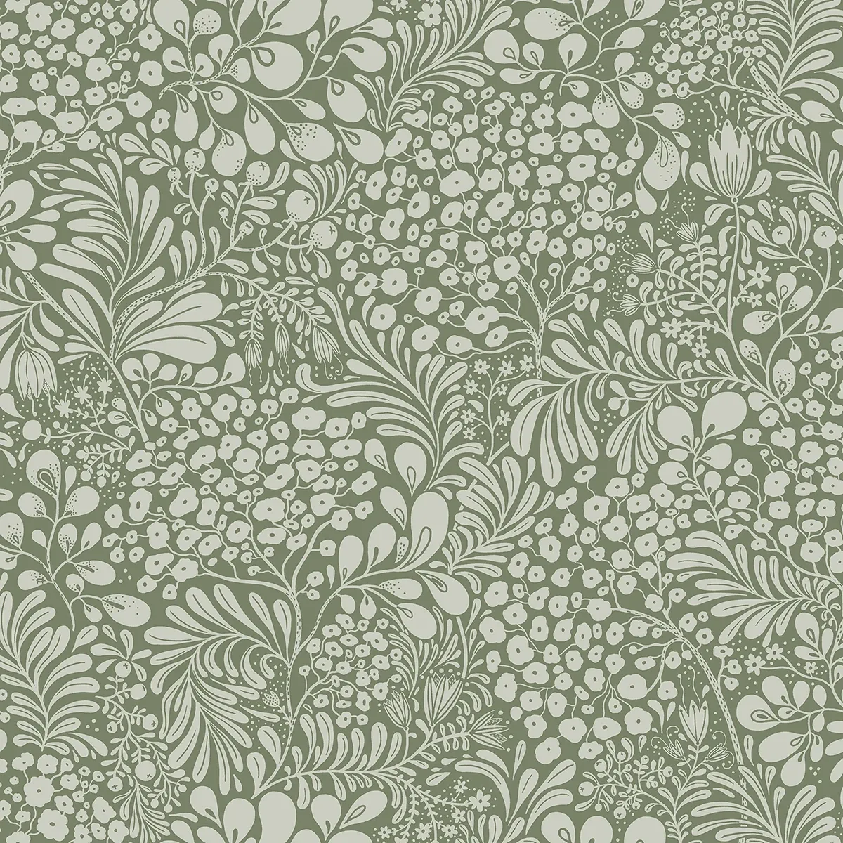 2932-65125 | Siv Dark Green Botanical Wallpaper