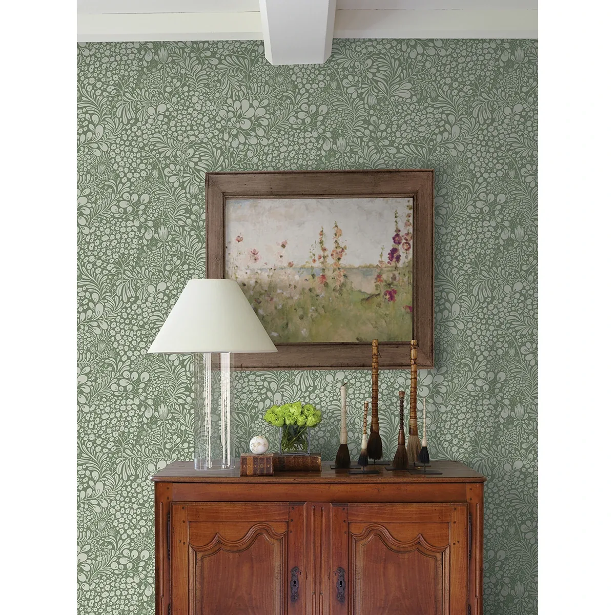A-Street Prints Siv Dark Green Botanical Wallpaper - SKU 2932-65125