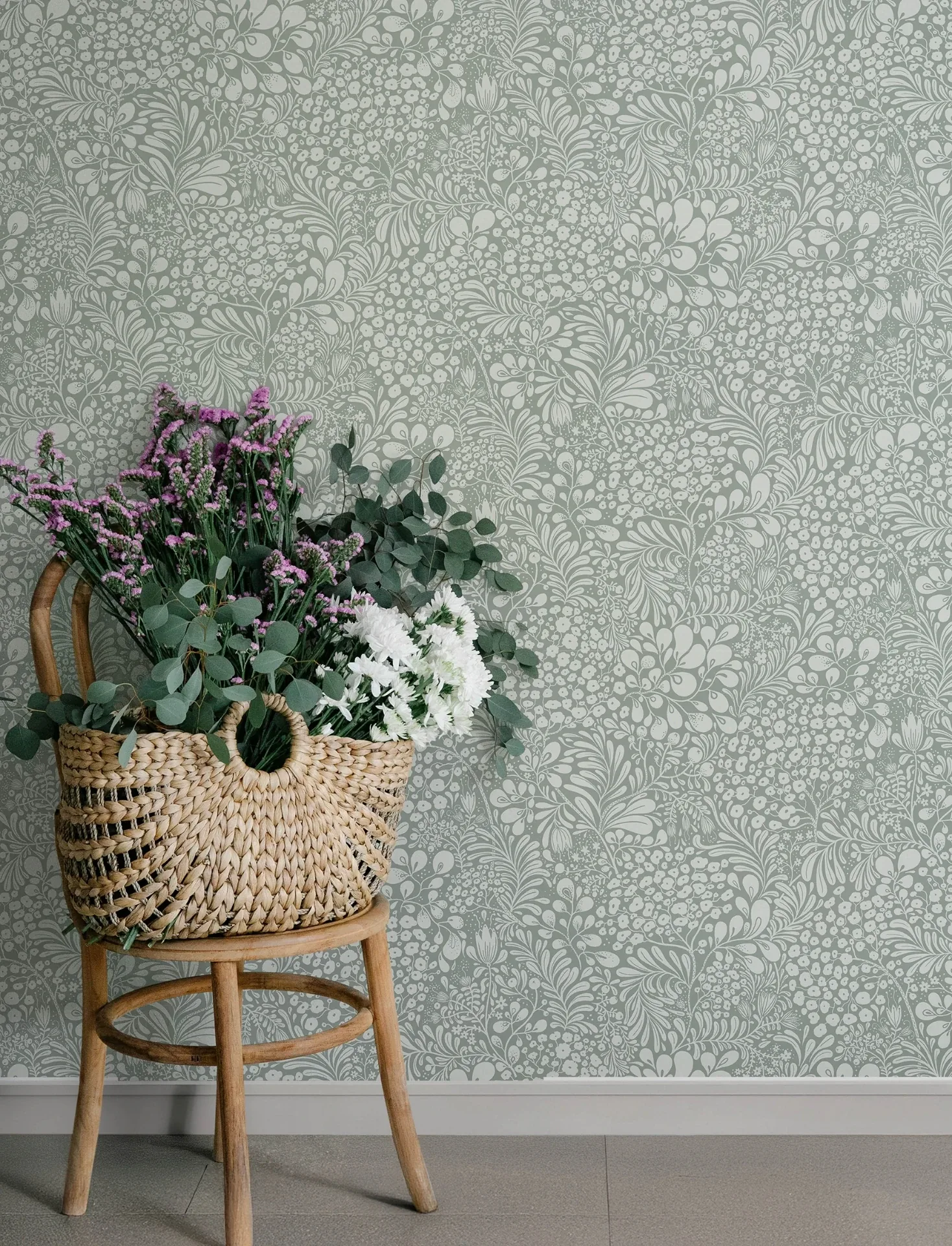 A-Street Prints Siv Slate Botanical Wallpaper | Wallpaper Twins A-Street Prints Siv Slate Botanical Wallpaper - SKU 4201-48004