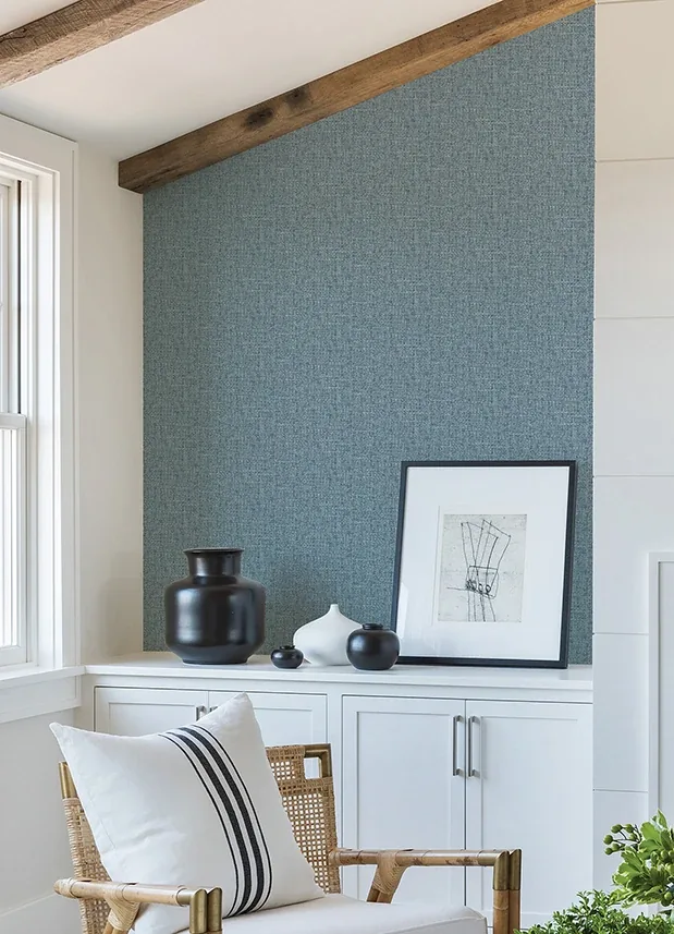 A-Street Prints Snuggle Blue Woven Texture Wallpaper - SKU 2988-70902