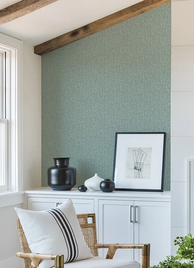 A-Street Prints Snuggle Teal Woven Texture Wallpaper - SKU 2988-70904